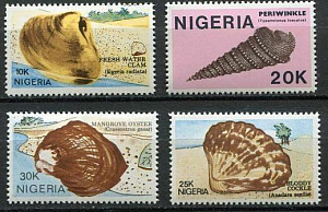 Нигерия, 1987, Морские моллюски, 4 марки